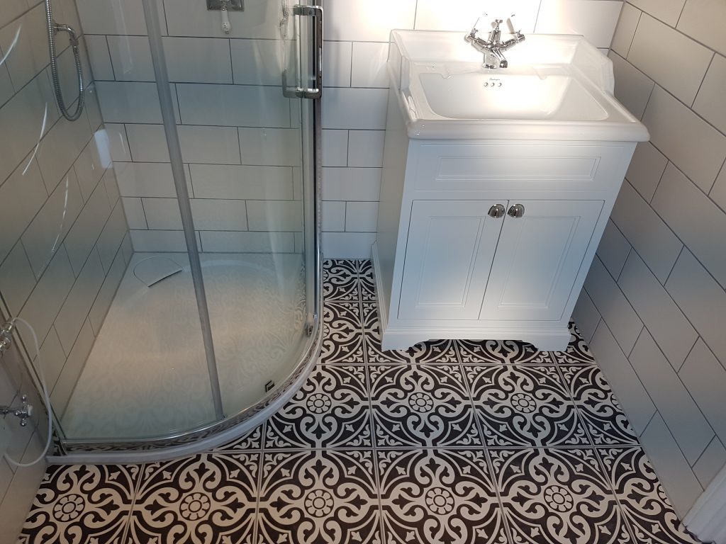 Patterend floor tiles